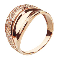 Кольцо из красного золота с цирконием. Артикул 110101_0: цена, отзывы, фото – купить в интернет-магазине AURUM