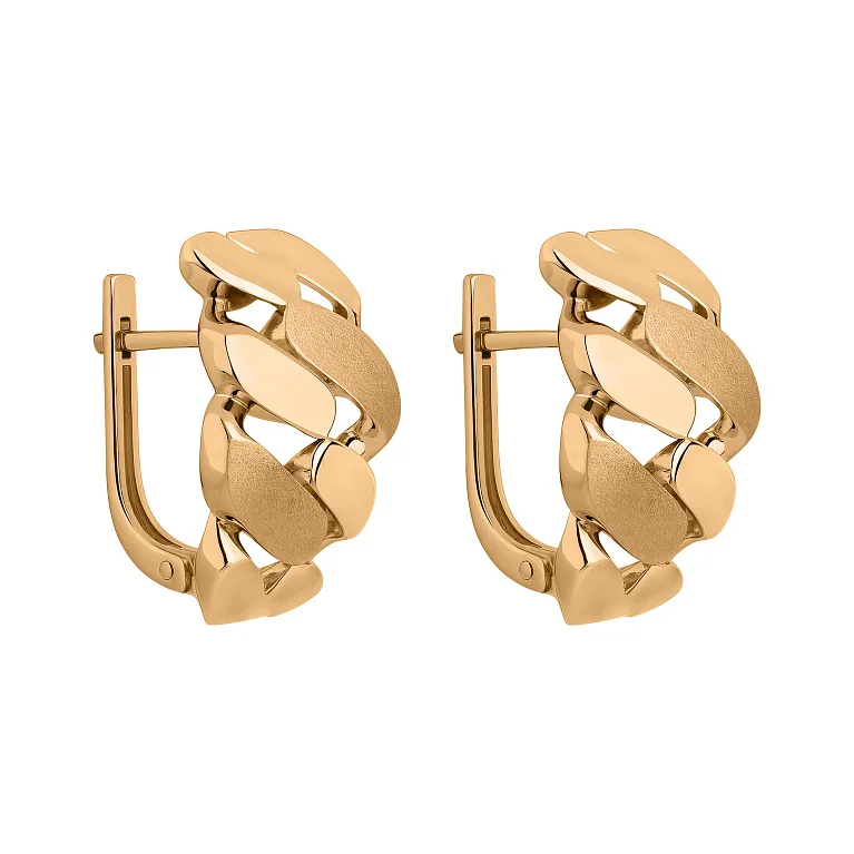 Сережки із червоного золота "Ланцюг"  - 2133735