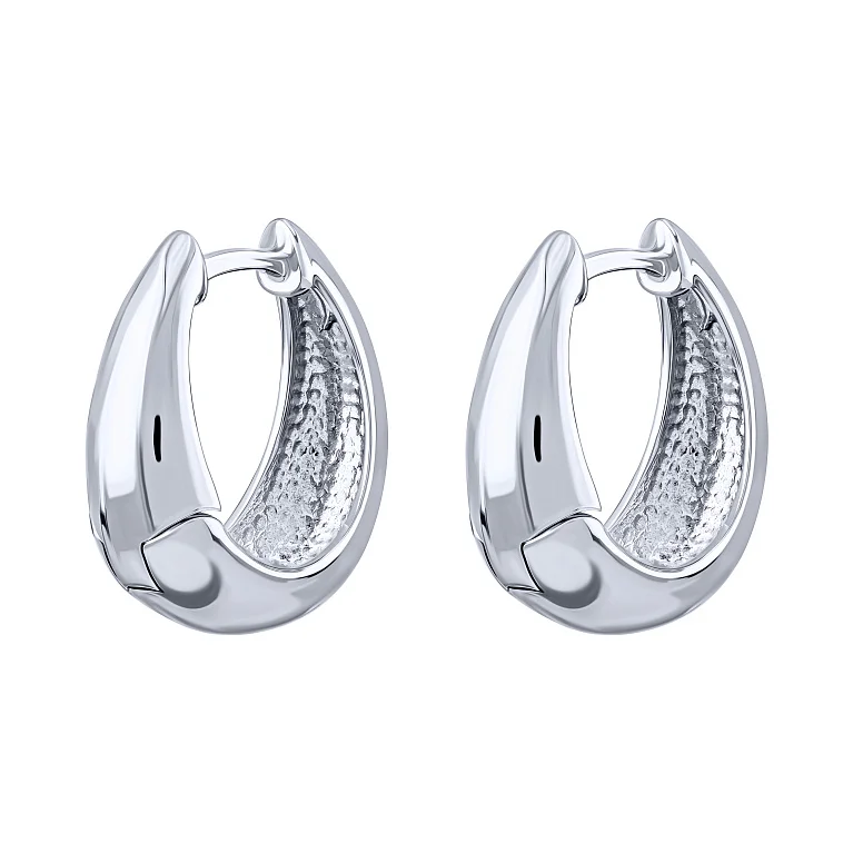 Сережки-кольца из серебра - 586103