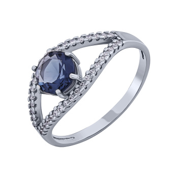 Серебряное кольцо с фианитами - 2075331
