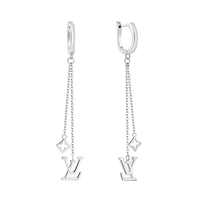 Сережки з підвісами з срібла. Артикул 7502/4572: ціна, відгуки, фото – купити в інтернет-магазині AURUM
