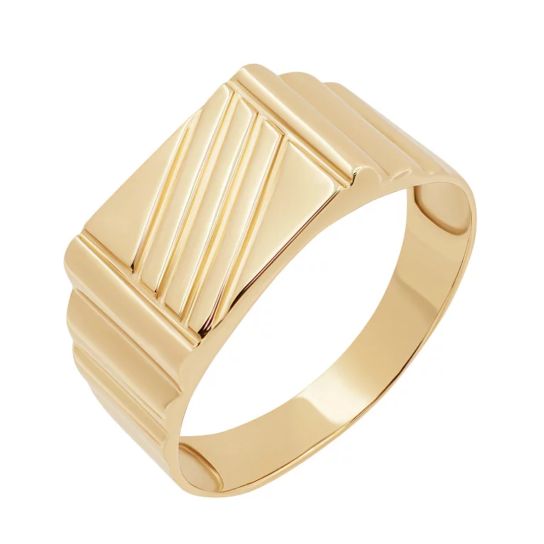 Перстень-печатка из красного золота. Артикул 510080: цена, отзывы, фото – купить в интернет-магазине AURUM