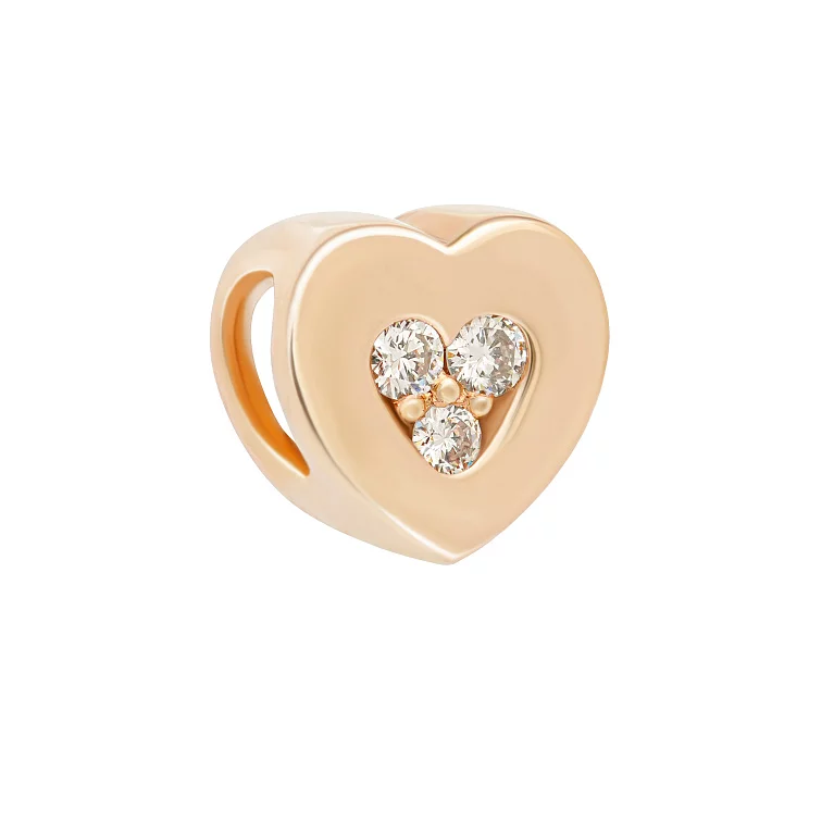 Підвіска в червоному золоті "Серце" з діамантами. Артикул 19050618: ціна, відгуки, фото – купити в інтернет-магазині AURUM