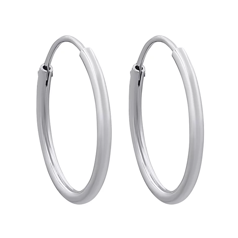 Сережки-кільця срібні. Артикул 7502/2023982: ціна, відгуки, фото – купити в інтернет-магазині AURUM