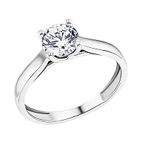 Кольцо из белого голота с бриллиантом - 1952310