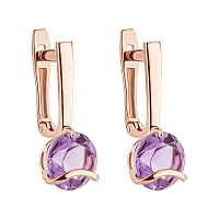 Серьги из красного золота с аметистом - 2055383