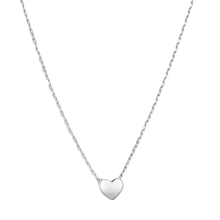 Кольє срібне Серце у плетінні Якір. Артикул 560248: ціна, відгуки, фото – купити в інтернет-магазині AURUM