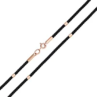 Шнурок из черного шелка с вставкой из красного золота - 1477353