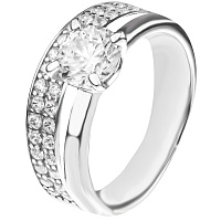 Кольцо серебряное с цирконием. Артикул 7501/ЛК-0044р: цена, отзывы, фото – купить в интернет-магазине AURUM