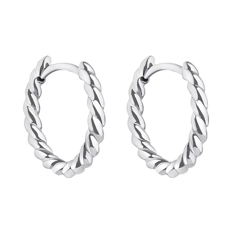 Серьги-кольца из серебра. Артикул 7502/4761/15: цена, отзывы, фото – купить в интернет-магазине AURUM
