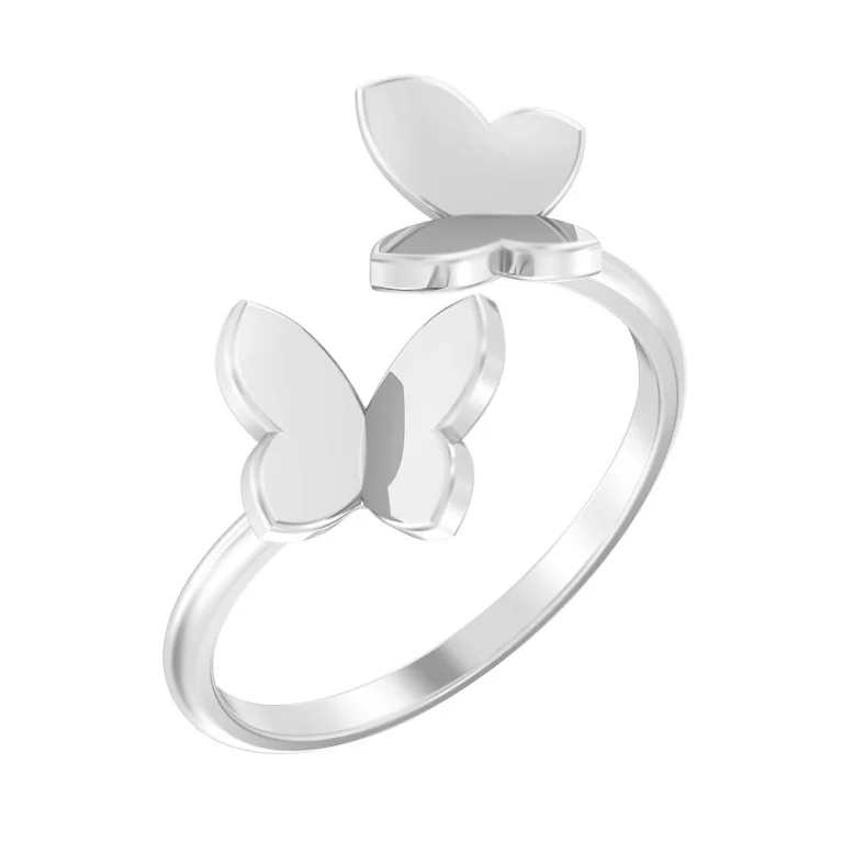Каблучка з білого золота Метелики. Артикул 141059б: ціна, відгуки, фото – купити в інтернет-магазині AURUM