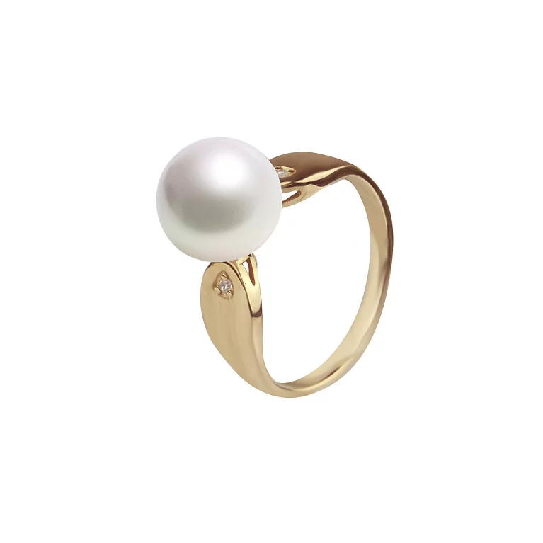 Золотое кольцо с жемчугом и фианитами. Артикул 1191680101: цена, отзывы, фото – купить в интернет-магазине AURUM