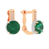 Золотые серьги с кварцем и фианитами - 1513329