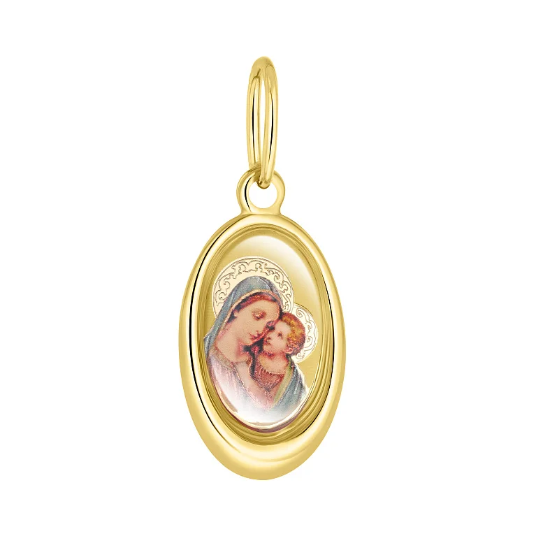 Ладанка из лимонного золота "Матерь Божья с младенцем" - 2167034