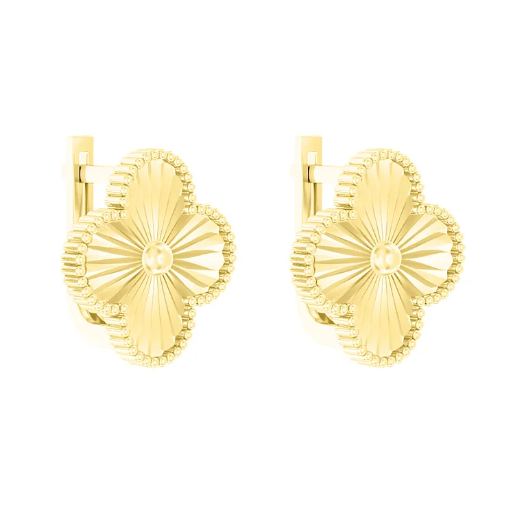 Сережки із жовтого золота "Конюшина" - 2129661