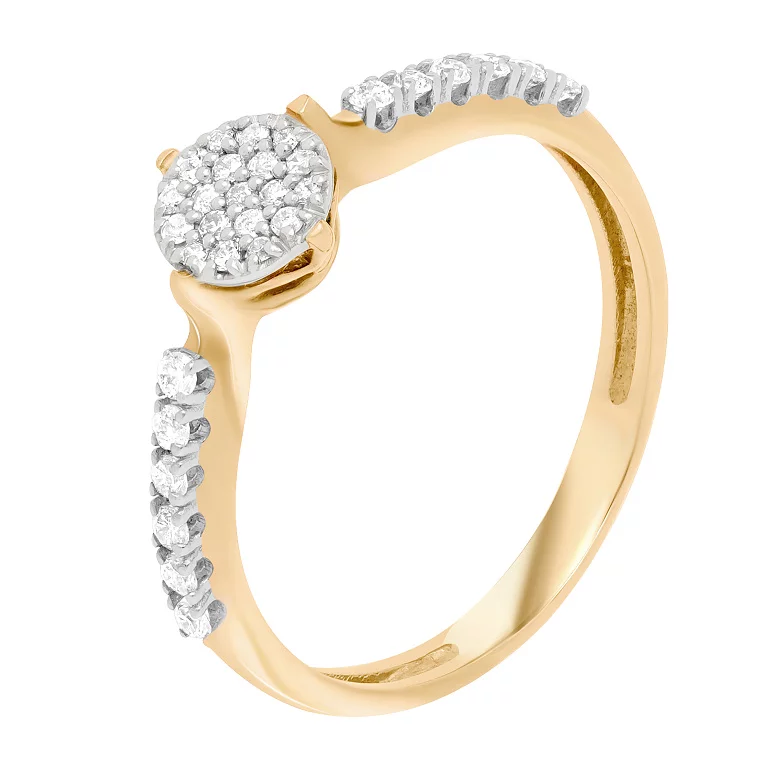 Кольцо в красном золоте с бриллиантами. Артикул 5133/1: цена, отзывы, фото – купить в интернет-магазине AURUM