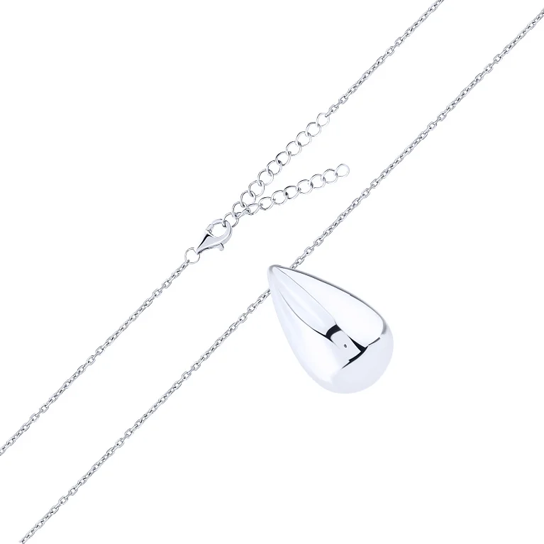 Ланцюжок зі срібла з підвісом "Крапля" плетіння якір - 2100051