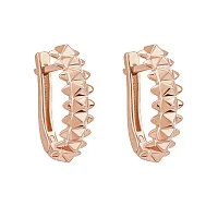 Сережки із червоного золота "Clash" у мінімалістичному стилі - 2054987