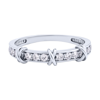 Серебряное кольцо с дорожкой из фианитов - 2088703