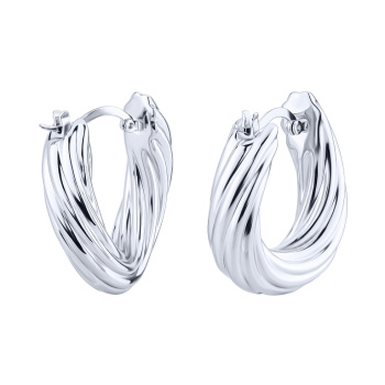 Фигурные серьги-кольца из серебра - 2246343