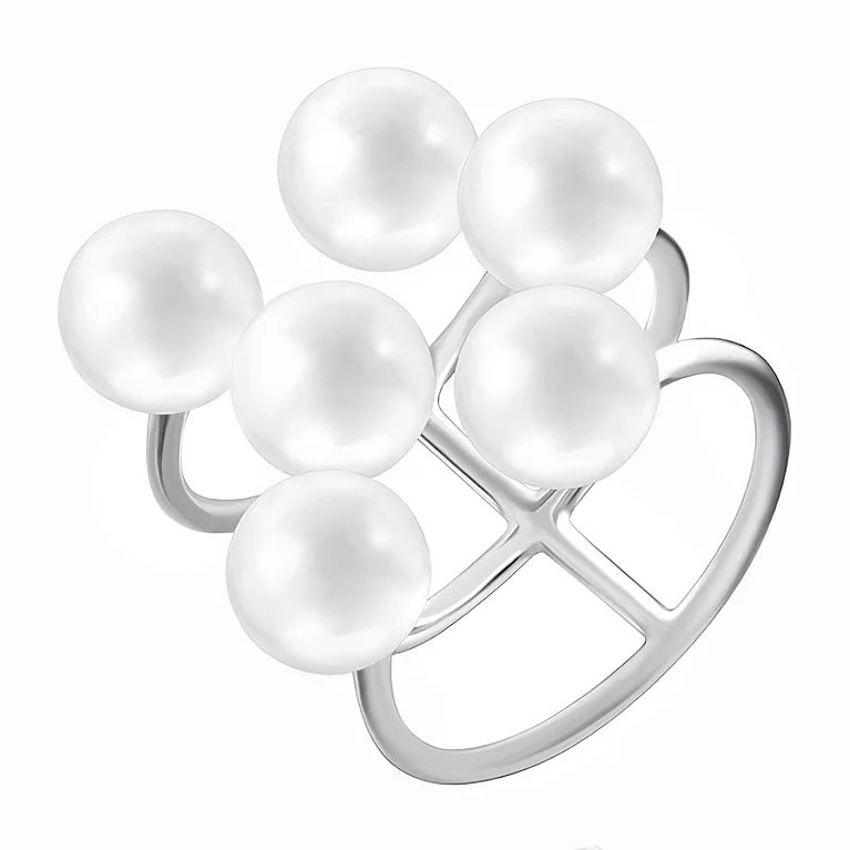 Серебряное кольцо с жемчугом. Артикул 7501/К2Ж/804: цена, отзывы, фото – купить в интернет-магазине AURUM