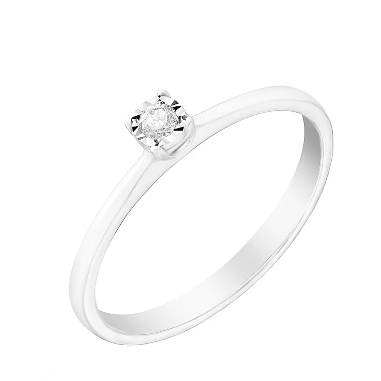 Тонкое золотое кольцо с бриллиантом. Артикул К341130005б: цена, отзывы, фото – купить в интернет-магазине AURUM