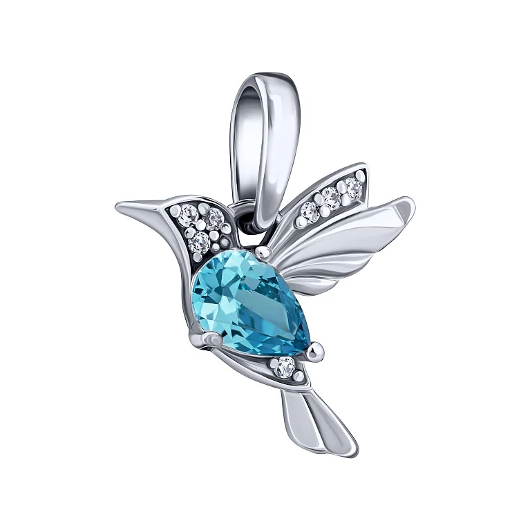 Підвіс "Колібрі" зі срібла з фіанітами - 2170932