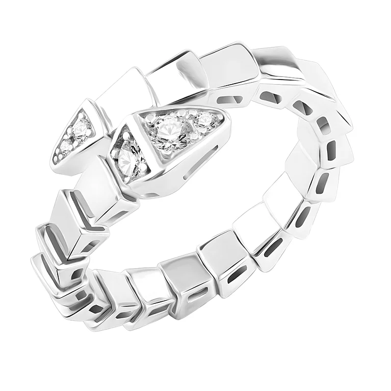 Cеребряное кольцо Змея с фианитами. Артикул 7501/6086: цена, отзывы, фото – купить в интернет-магазине AURUM