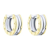 Серьги-кольца "Love" из серебра с желтым родированием - 2188743