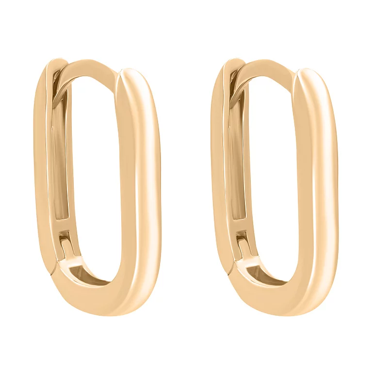 Серьги-кольца "Овал" золотые. Артикул 214786201: цена, отзывы, фото – купить в интернет-магазине AURUM