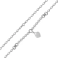 Елегантне кольє із білого золота з підвіскою "Серце" з плетінням шопард та якір і фіанітами - 1878821