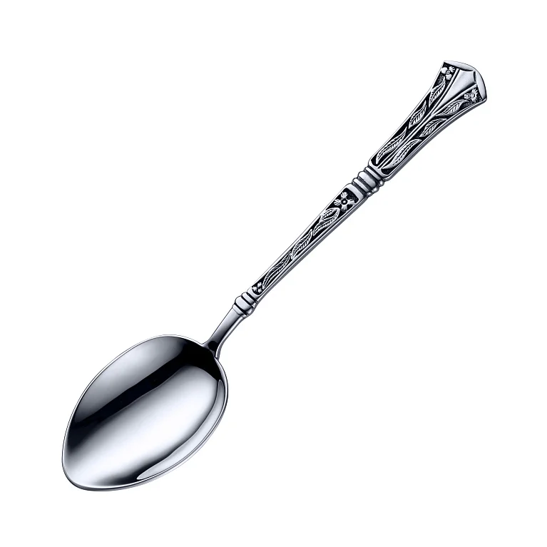 Ложка "Листочки" зі срібла з чорненням - 2167001