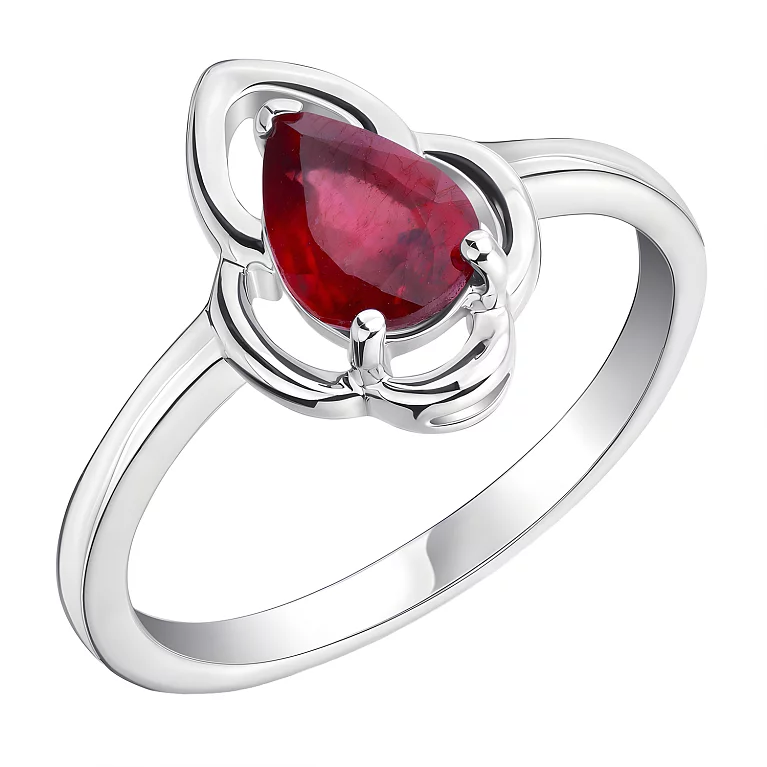 Серебряное кольцо с рубином. Артикул 7001/5011Р: цена, отзывы, фото – купить в интернет-магазине AURUM