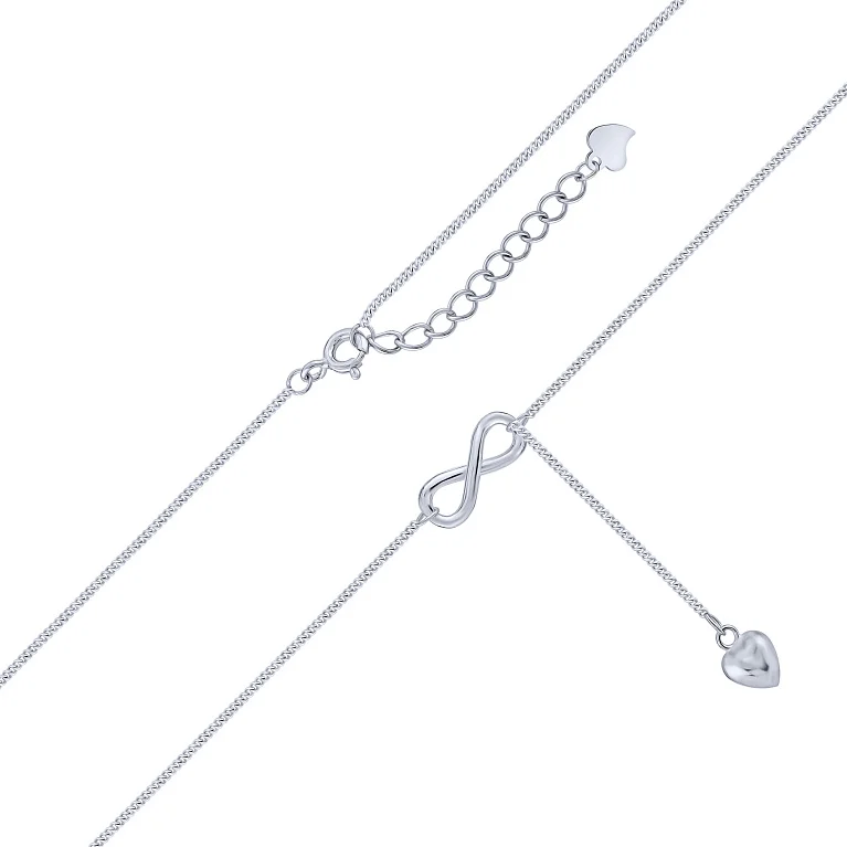 Кольє-краватка зі срібла "Нескінченність" плетіння панцир - 2162623