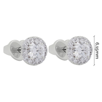 Сережки-гвоздики с бриллиантами из белого золота - 1644409
