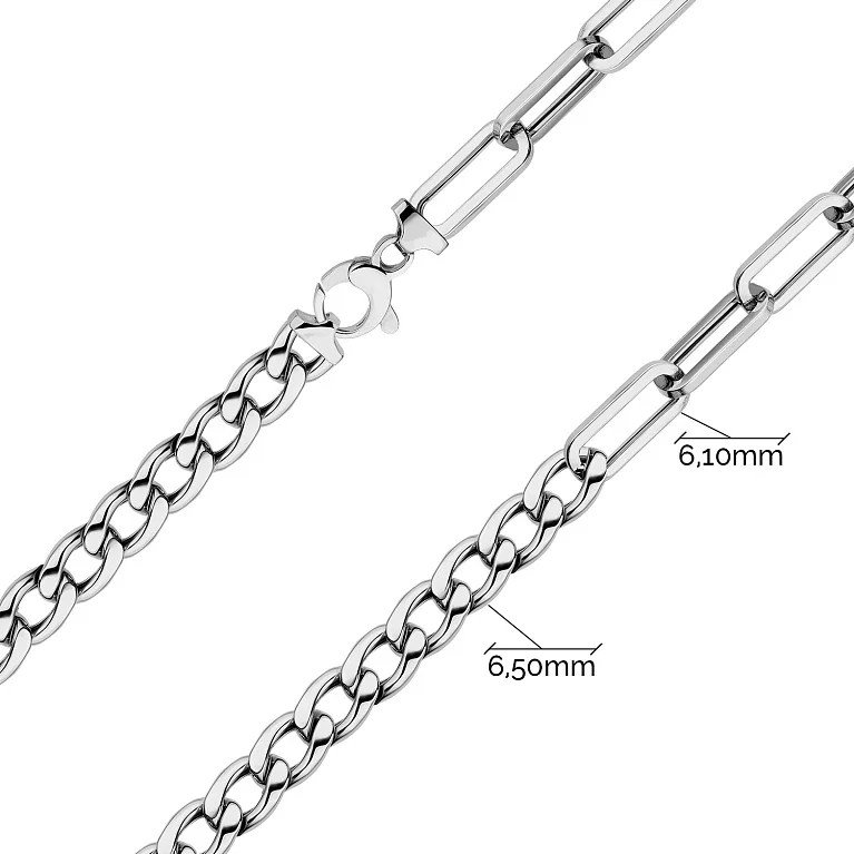 Браслет из белого золота сплетение якорь и панцирь - 2229726