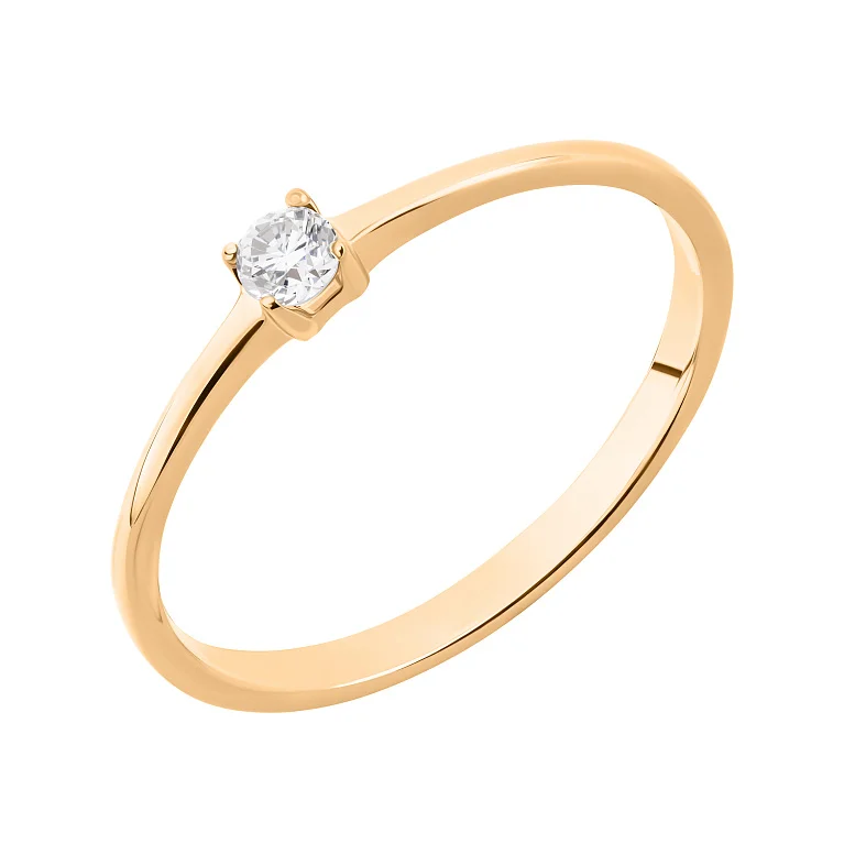 Кольцо в красном золоте с бриллиантом - 2139705