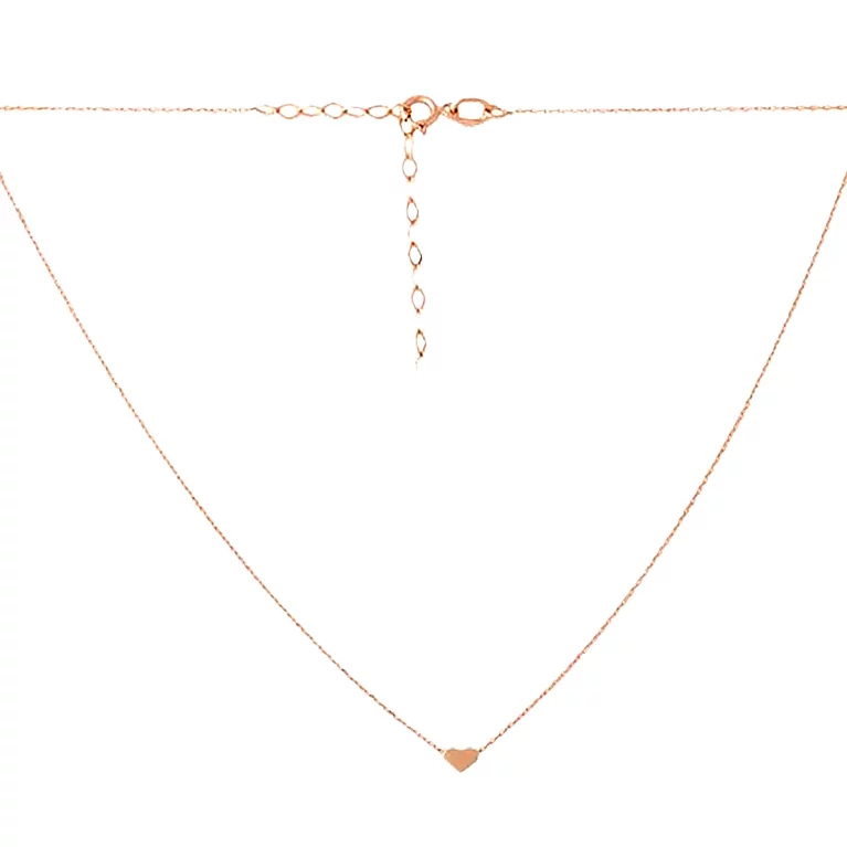 Колье из красного золота "Сердечко" якорное плетение. Артикул 2057048: цена, отзывы, фото – купить в интернет-магазине AURUM