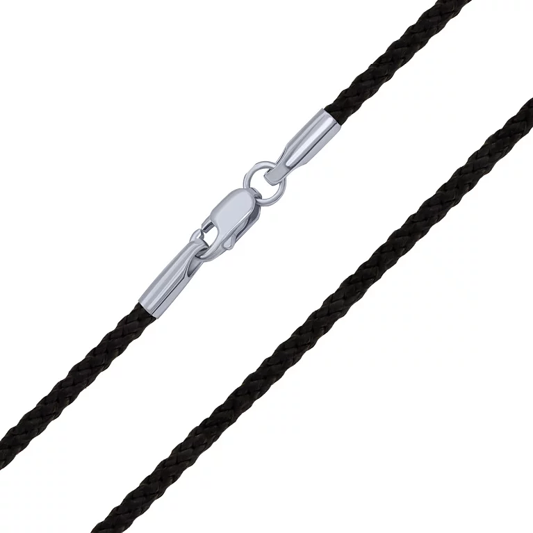 Шелковый шнурок с серебряной застежкой. Артикул 7307/42002/44: цена, отзывы, фото – купить в интернет-магазине AURUM