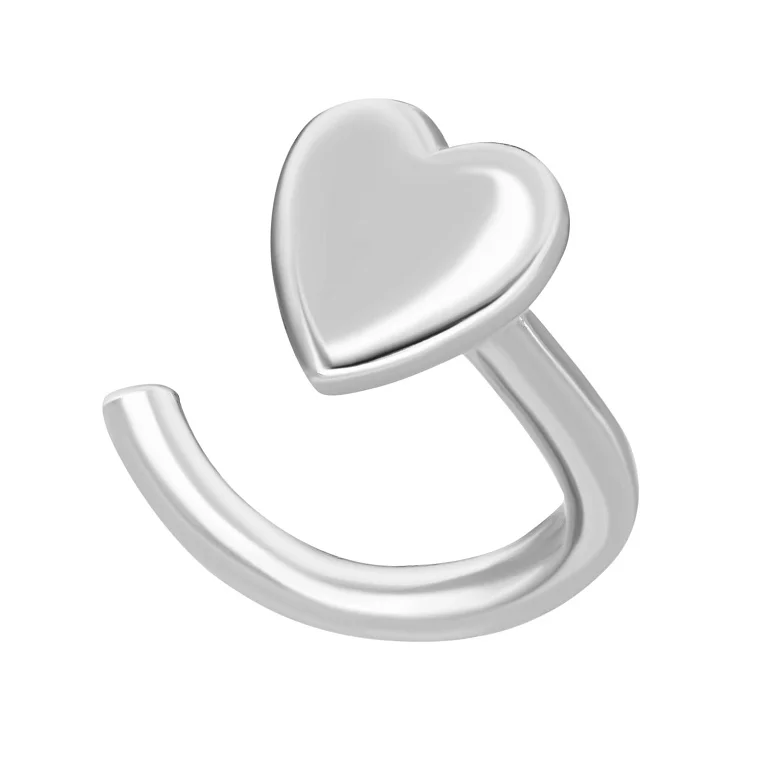 Срібний пірсинг у ніс "Серце". Артикул 7512/ПР2/003: ціна, відгуки, фото – купити в інтернет-магазині AURUM