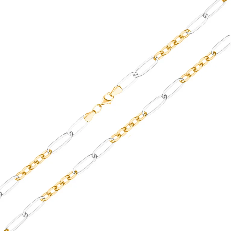 Колье из комбинированного золота с крупными звеньями - 1736556