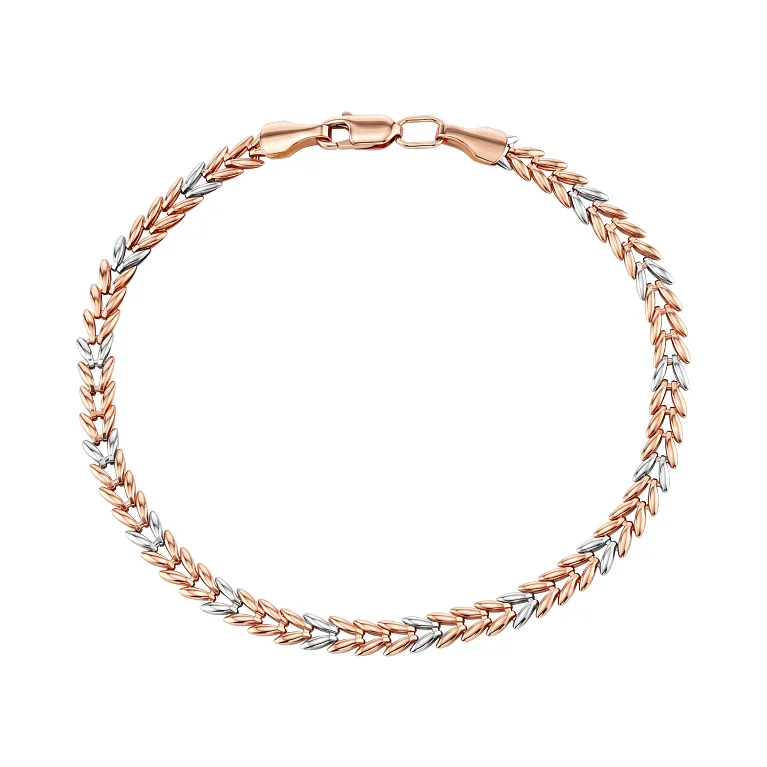 Браслет з комбінованого золота з плетінням ролекс - 963102