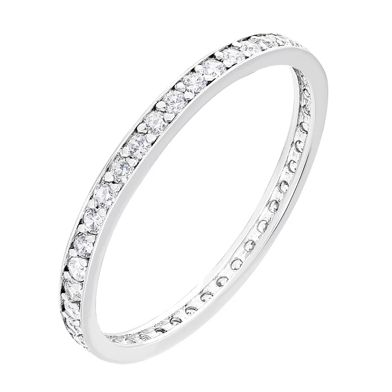 Тонкое серебряное кольцо с дорожкой фианита. Артикул 7501/к072/1: цена, отзывы, фото – купить в интернет-магазине AURUM