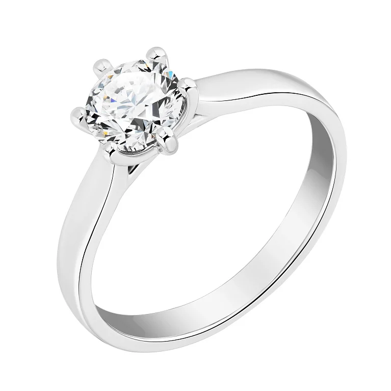 Каблучка з білого золота з діамантом - 2117275