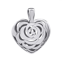 Підвіска срібна Серце з платиновим покриттям. Артикул 7503/500800-КПл: ціна, відгуки, фото – купити в інтернет-магазині AURUM