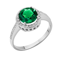 Золотое кольцо с зеленым кварцем и циркониями. Артикул 1190021102/7: цена, отзывы, фото – купить в интернет-магазине AURUM