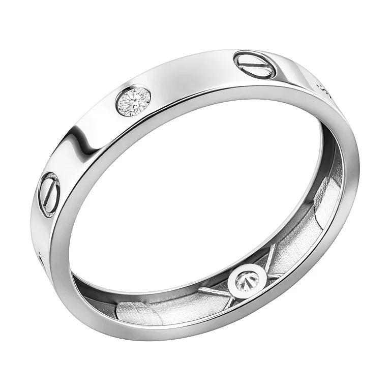 Кольцо в белом золоте "Love" - 2139512