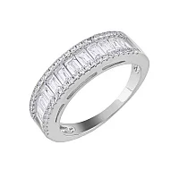 Каблучка зі срібла з доріжками фіанітів - 1993059