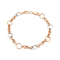 Браслет из комбинированного золота плетение шопард - 972943