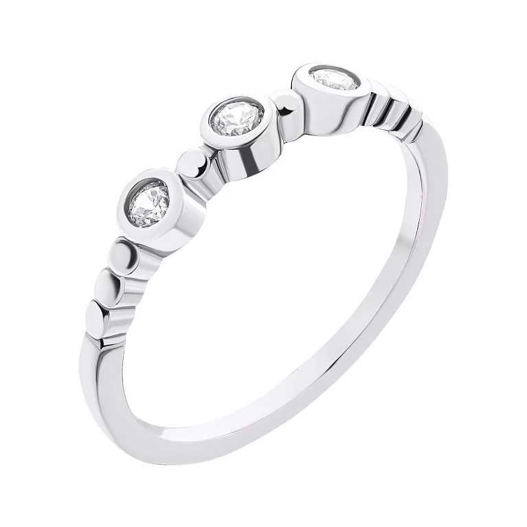 Серебряное тонкое кольцо с фианитами. Артикул 7501/К2Ф/1396: цена, отзывы, фото – купить в интернет-магазине AURUM